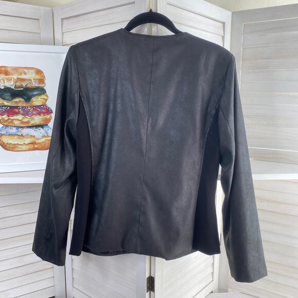 Elementz black faux leather zip up jacket - Picture 9 of 11